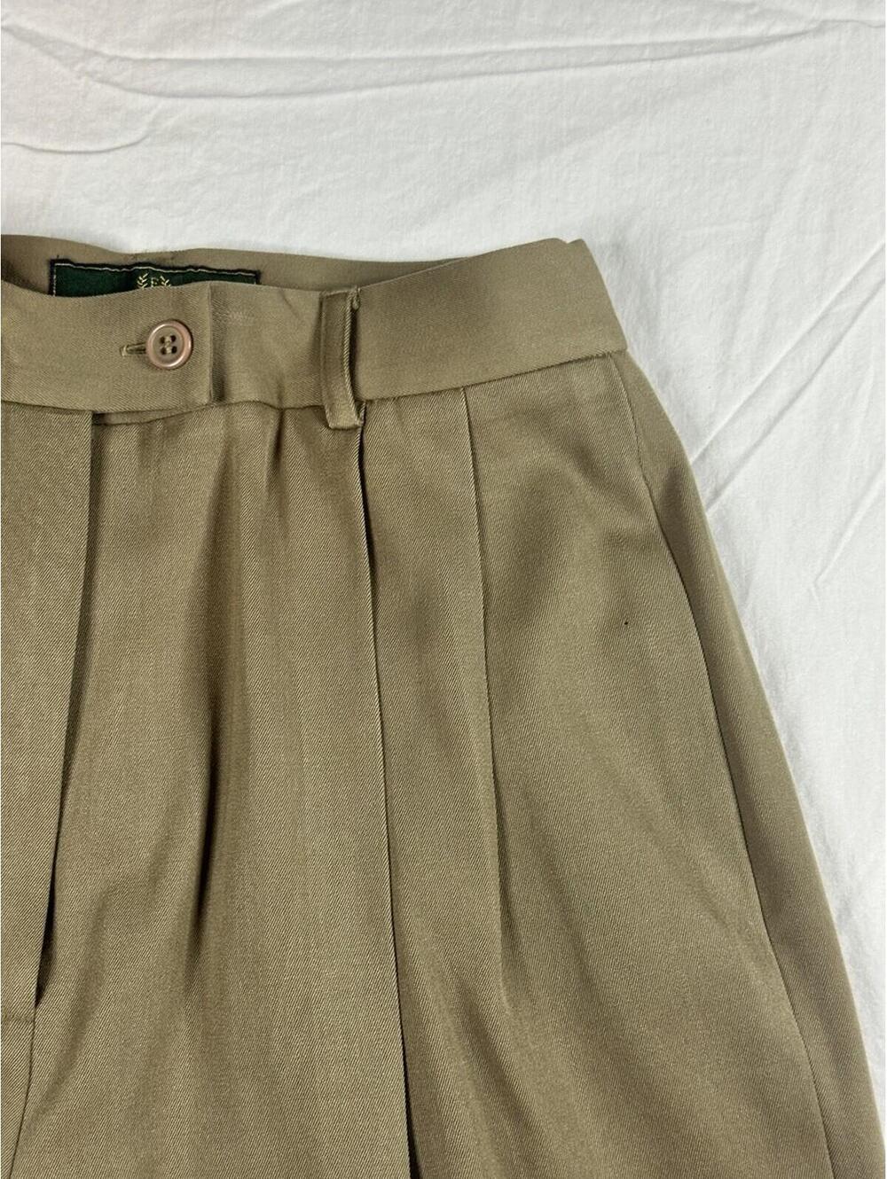 🤎✨Vintage Embassy Row Petites  Pure Wool Pleated Dress Pants Trousers khaki 6P - Picture 3 of 14